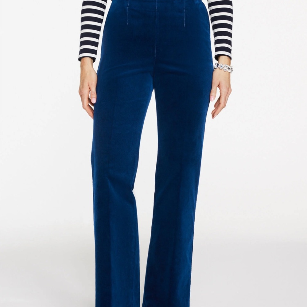 Talbots Medieval Blue Trouser Leg CORDUROY PULL-ON PANTS